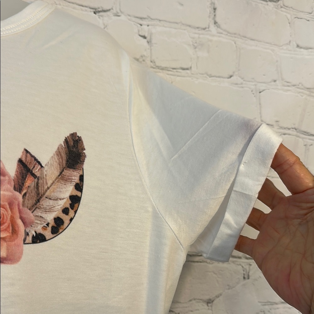 Phil Love White Southwestern Graphic Cut-Out Women's Top - Picture 4 of 7